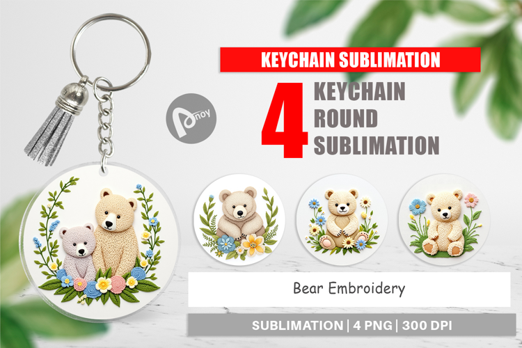 Keychain Bear Embroidery