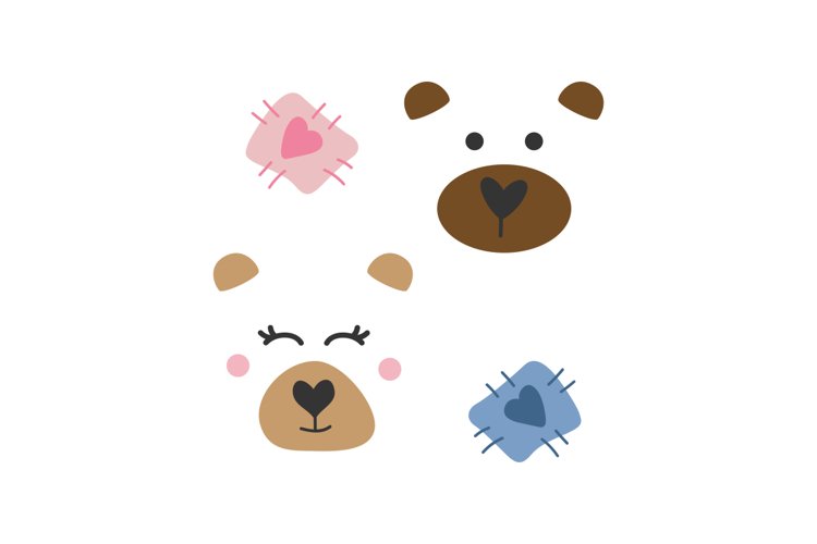 Bear Faces SVG Cut File example image 1