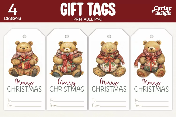 Christmas Gift Tags, Merry Christmas Printable Tags