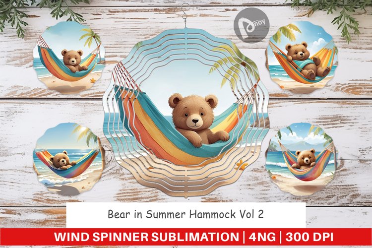 Wind Spinner Bear in Summer Hammock