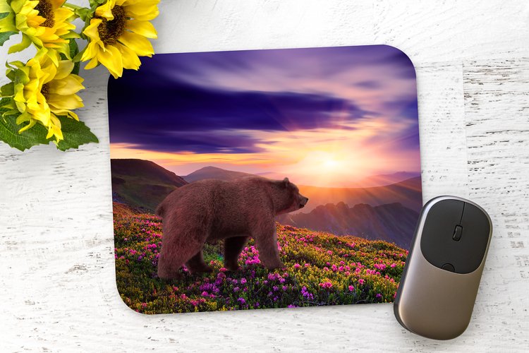 Bear In The Valley - Mouse Pad Design - PhotoShop Design