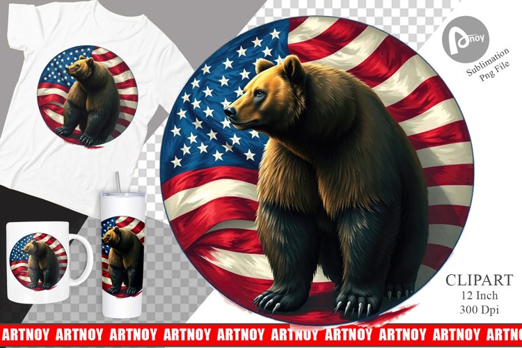 Bear 4th of July Clipart