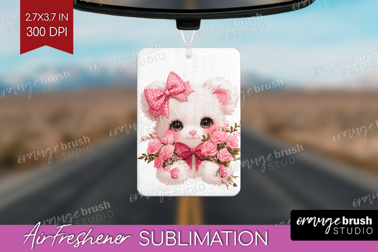 Bear Roses Valentine Air Freshener PNG Cute Valentines Day