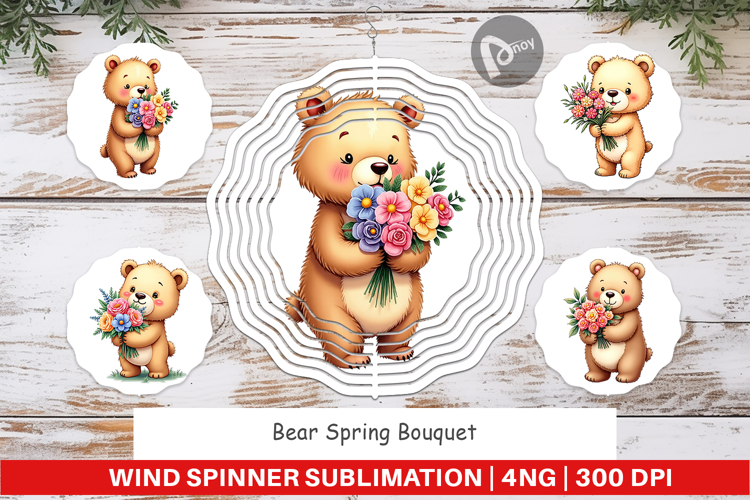 Wind Spinner Bear Spring Bouquet