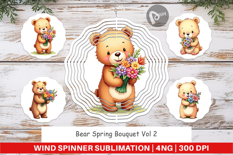 Wind Spinner Bear Spring Bouquet