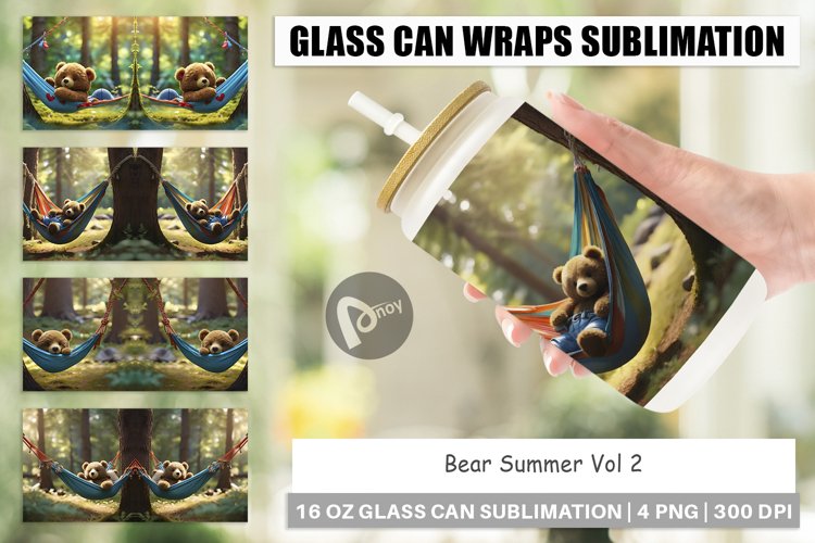 Glass Can Wraps Bear on Summer Day