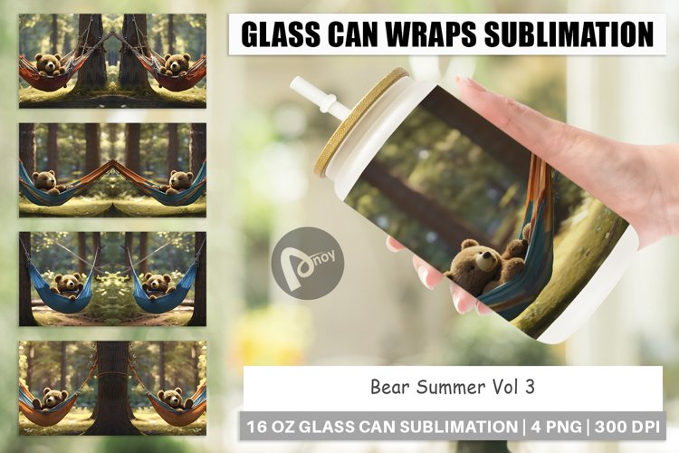 Glass Can Wraps Bear on Summer Day