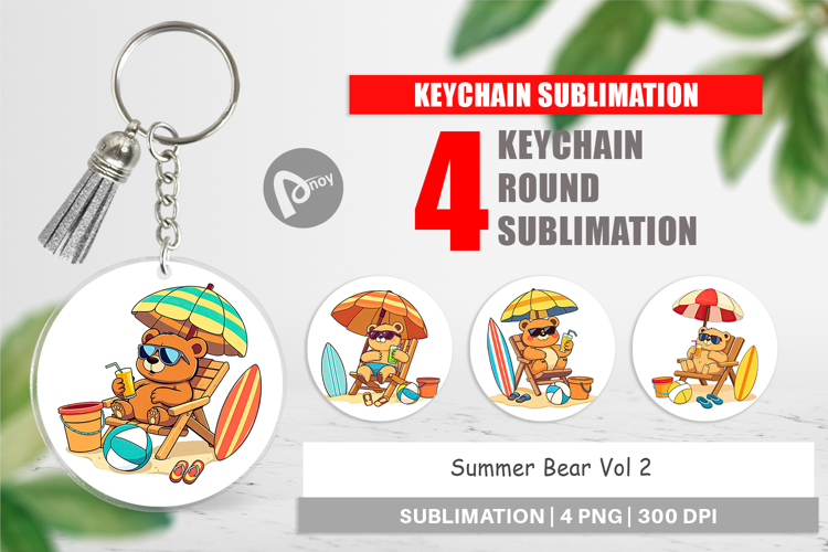 Keychain Summer Bear