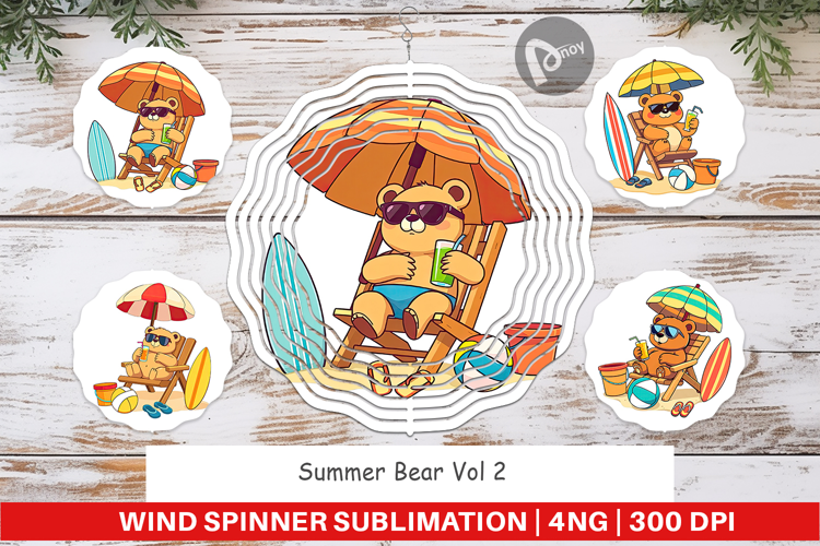 Wind Spinner Summer Bear