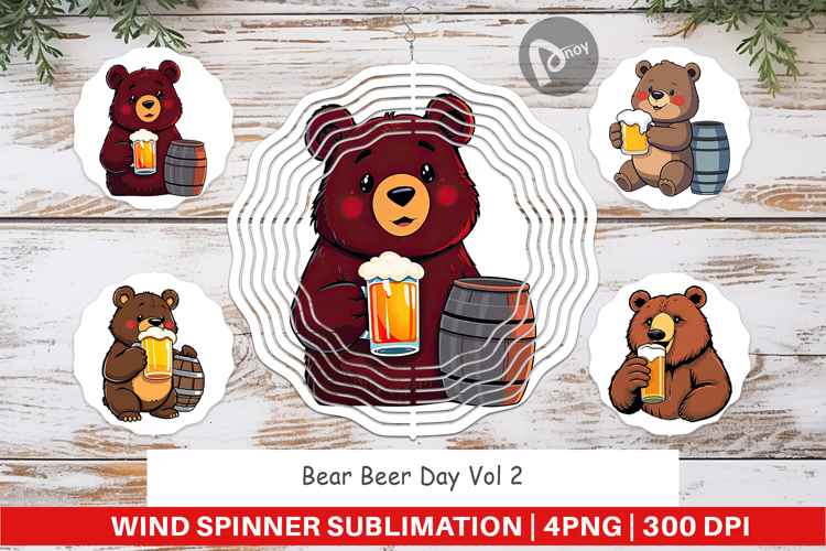 Wind Spinner Bear Beer Day