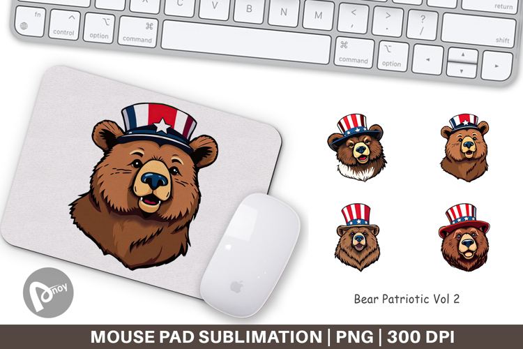Mouse Pad Bear Patriotic