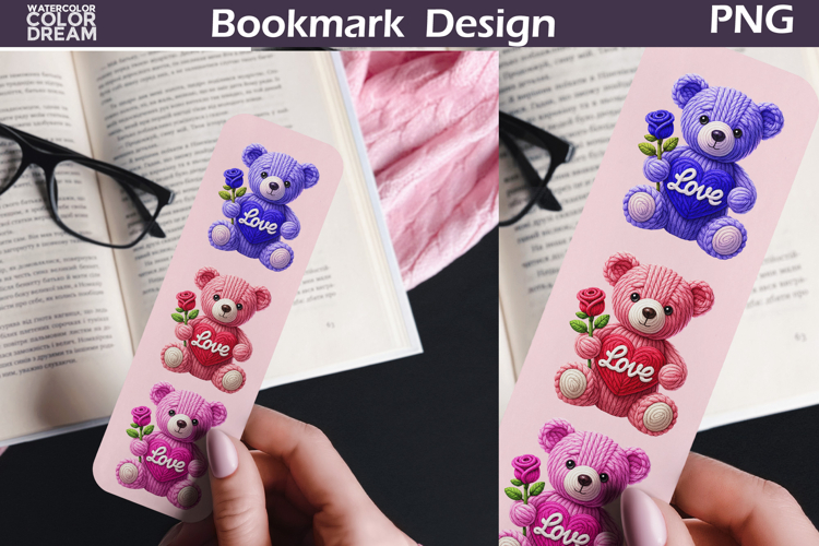 Valentine Bear Bookmark | Love Heart Bookmark