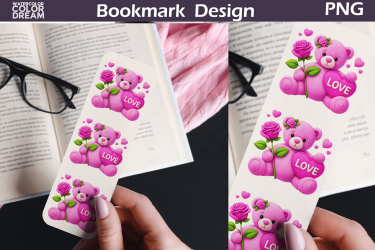 Valentine Bear Bookmark | Love Heart Bookmark