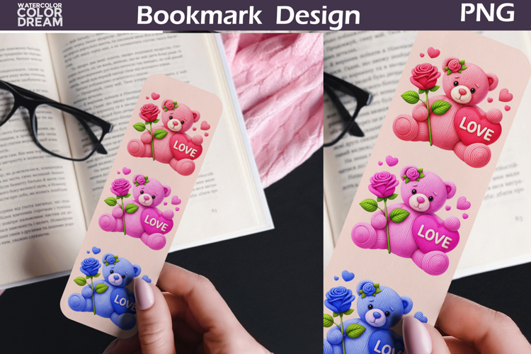Valentine Bear Bookmark | Love Heart Bookmark