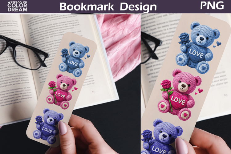 Valentine Bear Bookmark | Love Heart Bookmark