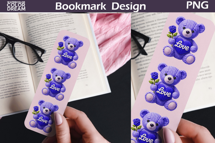 Valentine Bear Bookmark | Love Heart Bookmark