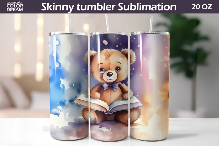 Bear Book Tumbler Wrap | Book Lover Tumbler