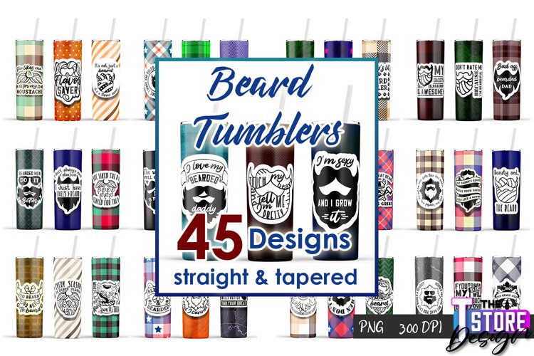 Beard Tumblers Bundle | Beard Quotes Sublimation | Men PNG