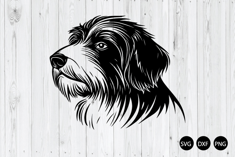 Bearded Collie Dog Head SVG, Dog SVG, Animal SVG