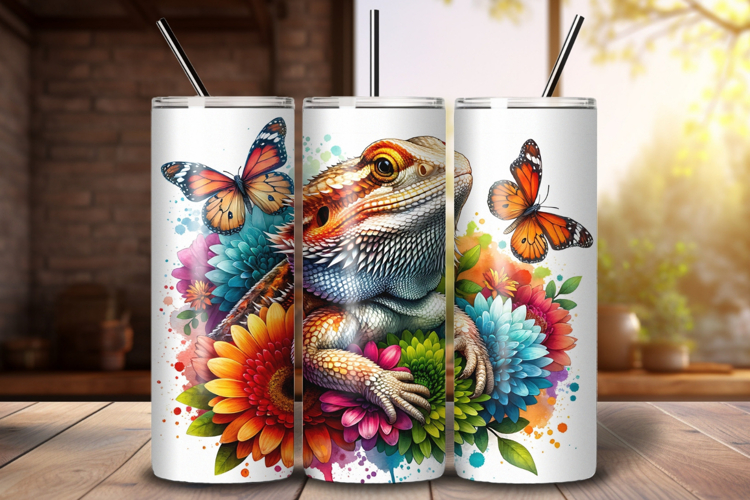 Bearded Dragon 20oz Tumbler Wrap PNG
