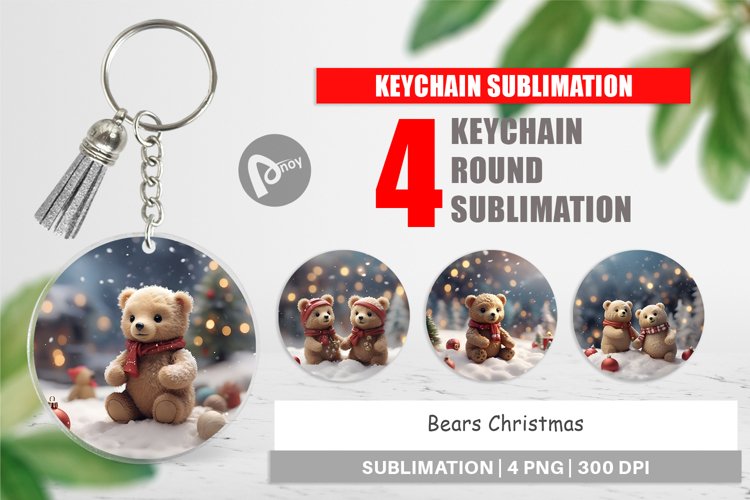 Keychain Bears Christmas