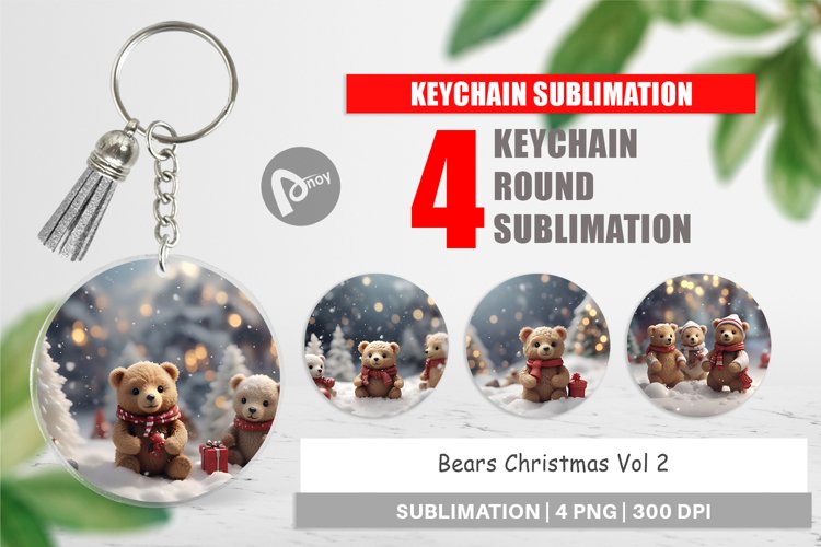 Keychain Bears Christmas