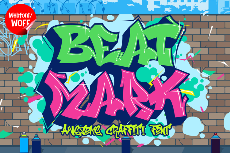 Beat Mark | Wild Decorative Graffiti Webfont for Urban Ideas
