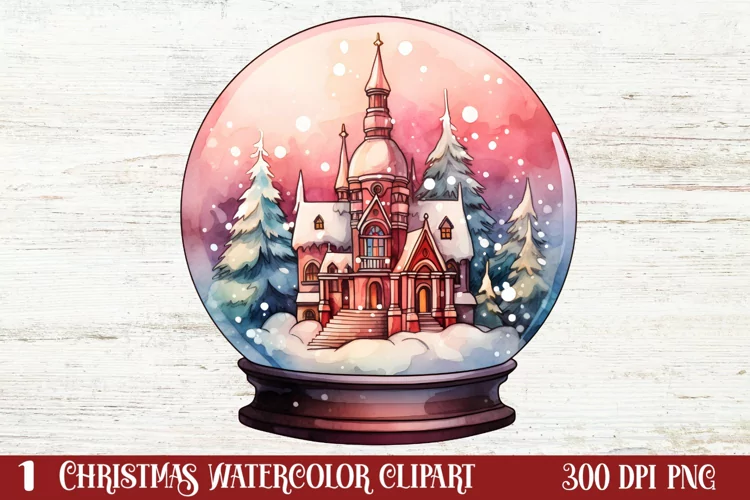 Beautiful Christmas Watercolor Clipart, Beautiful Christmas
