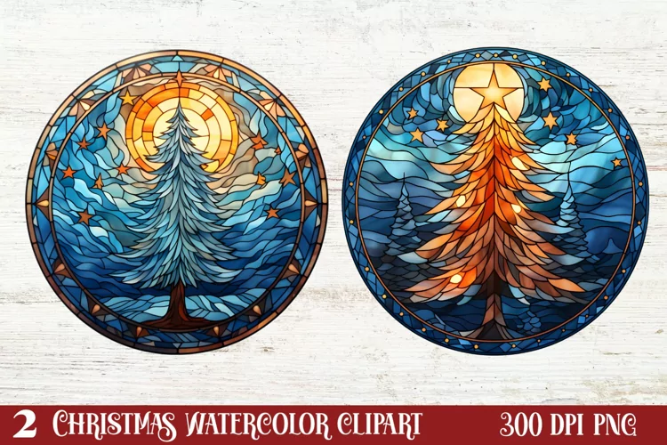 Beautiful Christmas Watercolor Clipart, Beautiful Christmas