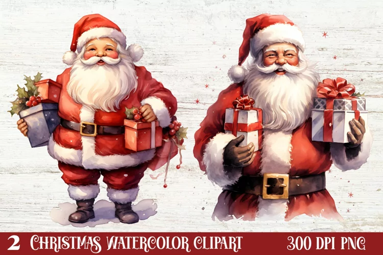 Beautiful Christmas Watercolor Clipart, Beautiful Christmas
