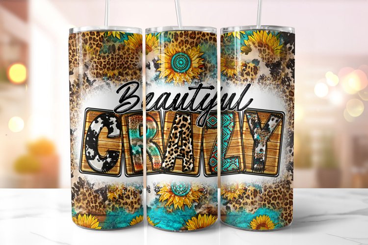 Beautiful Crazy Tumbler Wrap Sublimation, Country Tumbler example image 1