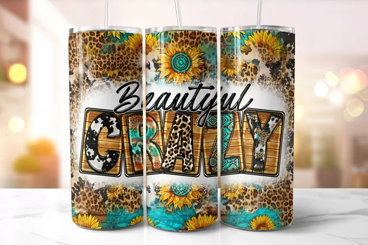 Beautiful Crazy Tumbler Wrap Sublimation, Country Tumbler