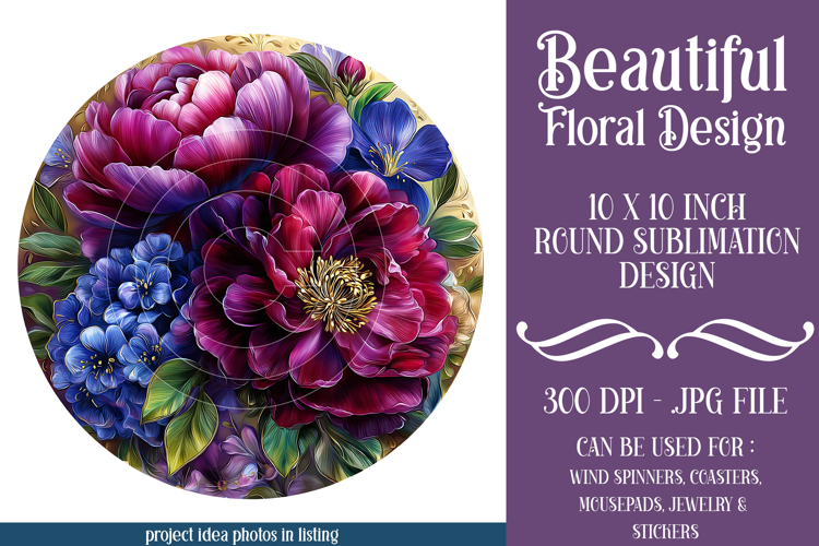 Floral Wind Spinner, Flowers Wind Spinner Sublimation, w1