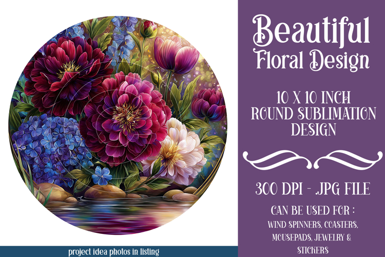 Floral Wind Spinner, Flowers Wind Spinner Sublimation, w10