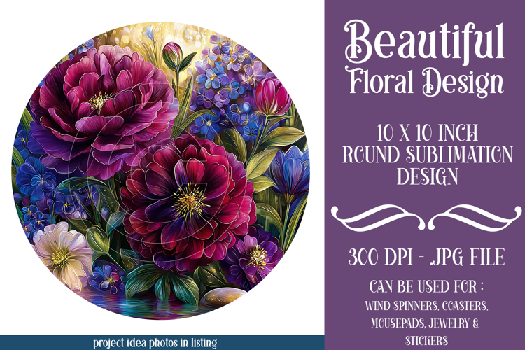 Floral Wind Spinner, Flowers Wind Spinner Sublimation, w11