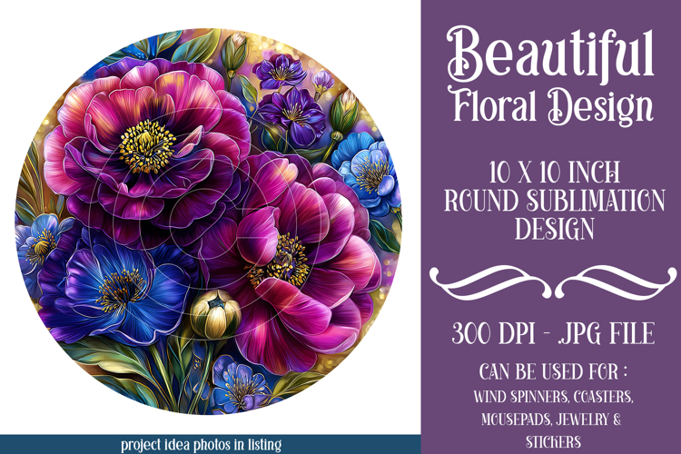 Floral Wind Spinner, Flowers Wind Spinner Sublimation, w2