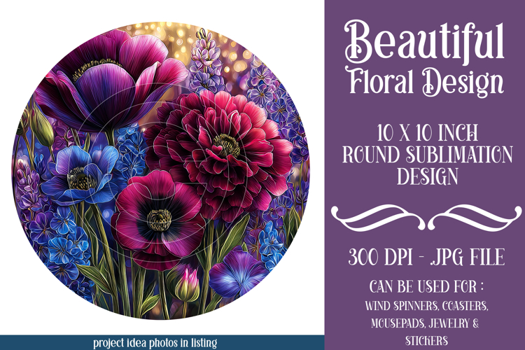 Floral Wind Spinner, Flowers Wind Spinner Sublimation, w4