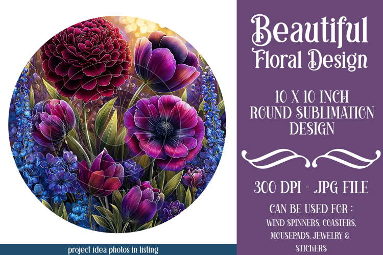 Floral Wind Spinner, Flowers Wind Spinner Sublimation, w6