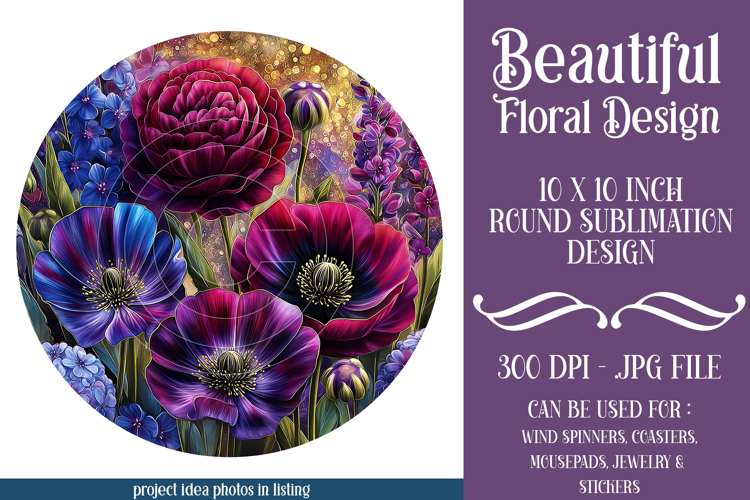 Floral Wind Spinner, Flowers Wind Spinner Sublimation, w7