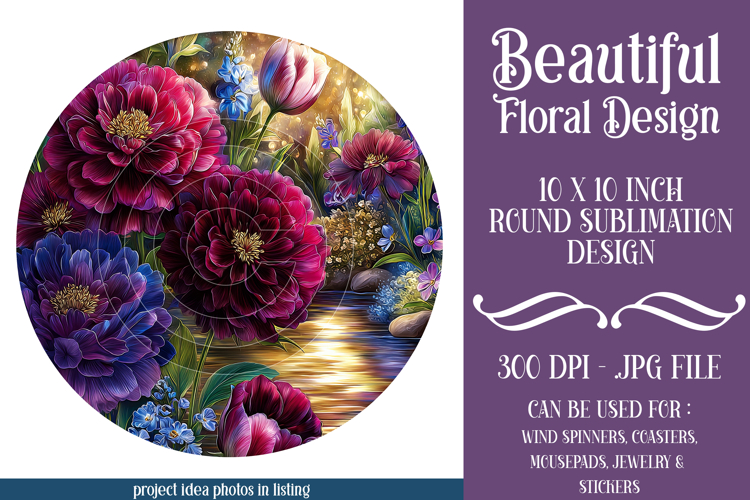 Floral Wind Spinner, Flowers Wind Spinner Sublimation, w8