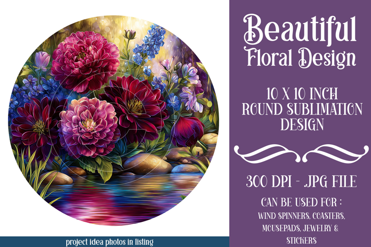 Floral Wind Spinner, Flowers Wind Spinner Sublimation, w9