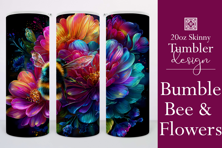 Animal Tumbler Wrap, Bumble Bee and Flowers Tumbler Wrap t10