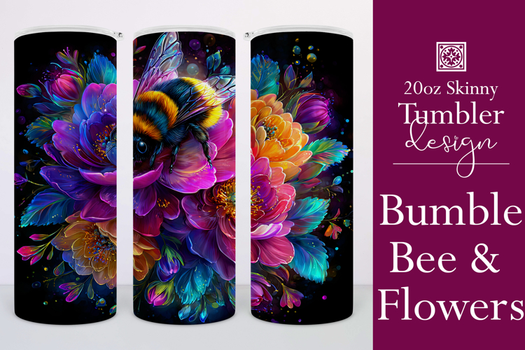 Animal Tumbler Wrap, Bumble Bee and Flowers Tumbler Wrap t11