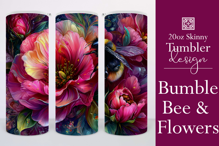 Animal Tumbler Wrap, Bumble Bee and Flowers Tumbler Wrap t13