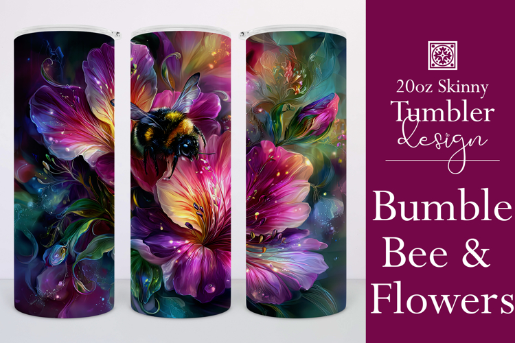 Animal Tumbler Wrap, Bumble Bee and Flowers Tumbler Wrap t14