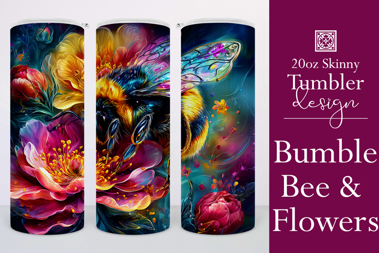 Animal Tumbler Wrap, Bumble Bee and Flowers Tumbler Wrap, t2