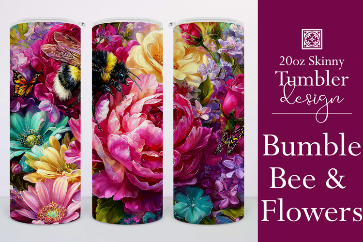 Animal Tumbler Wrap, Bumble Bee and Flowers Tumbler Wrap t20