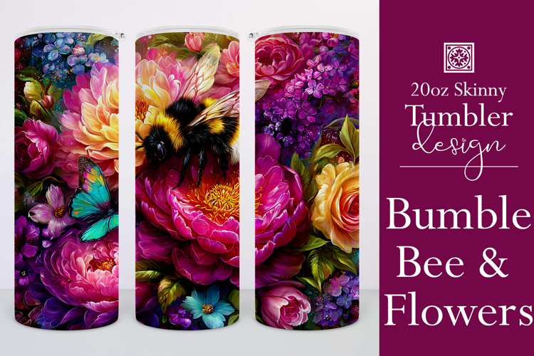 Animal Tumbler Wrap, Bumble Bee and Flowers Tumbler Wrap t21