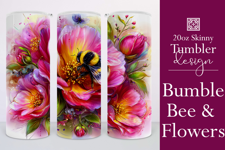 Animal Tumbler Wrap, Bumble Bee and Flowers Tumbler Wrap t22