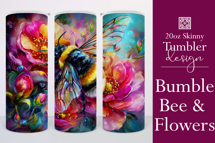 Animal Tumbler Wrap, Bumble Bee and Flowers Tumbler Wrap, t5